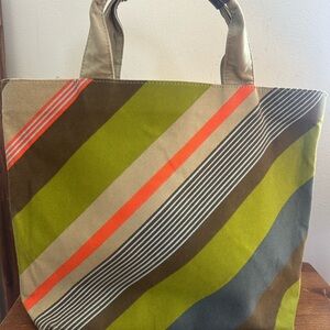 JCrew Striped Canvas Tote Bag
